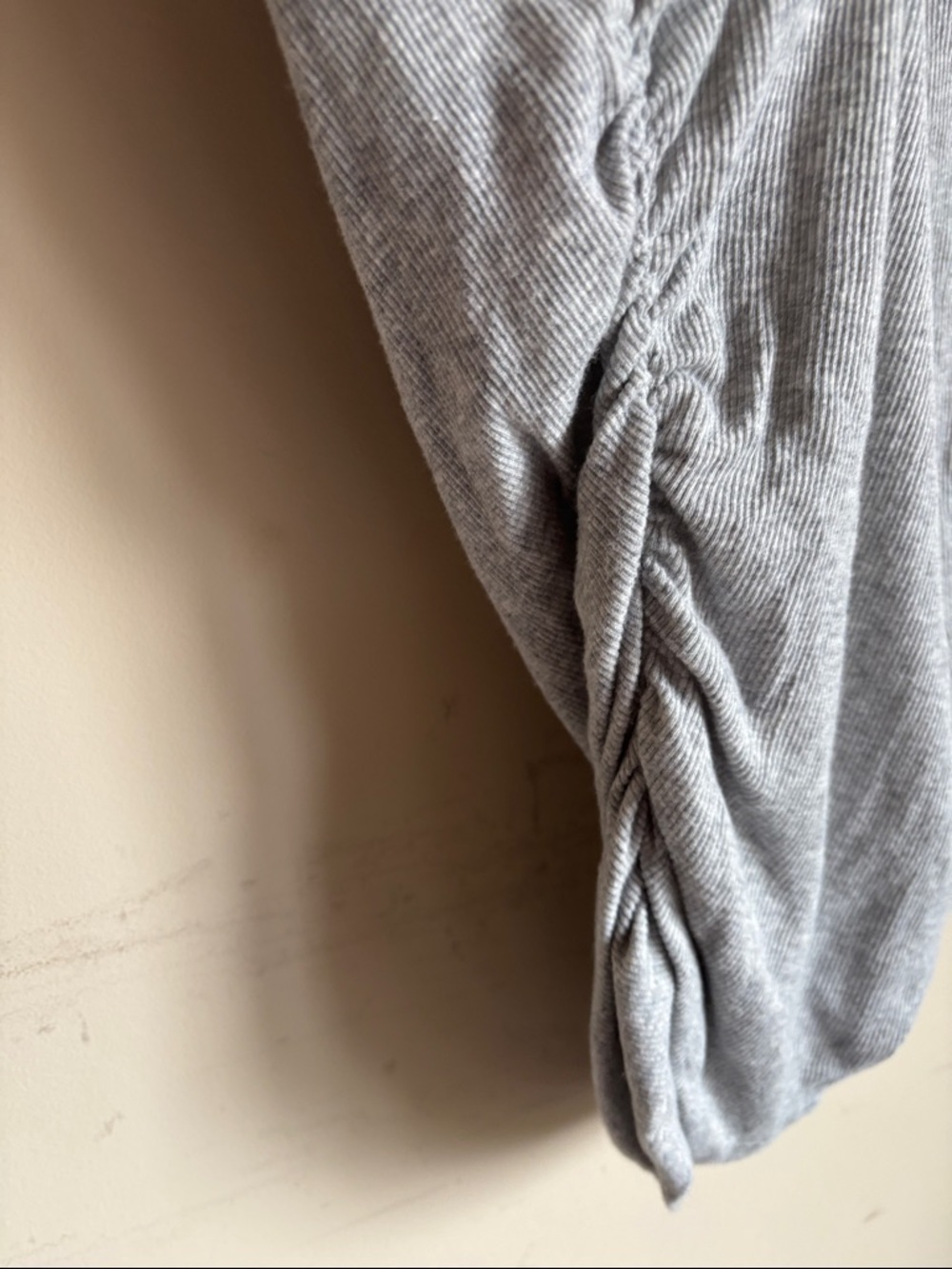 bobi Gray Ribbed Ruched Side Tank - Picture 4 of 5